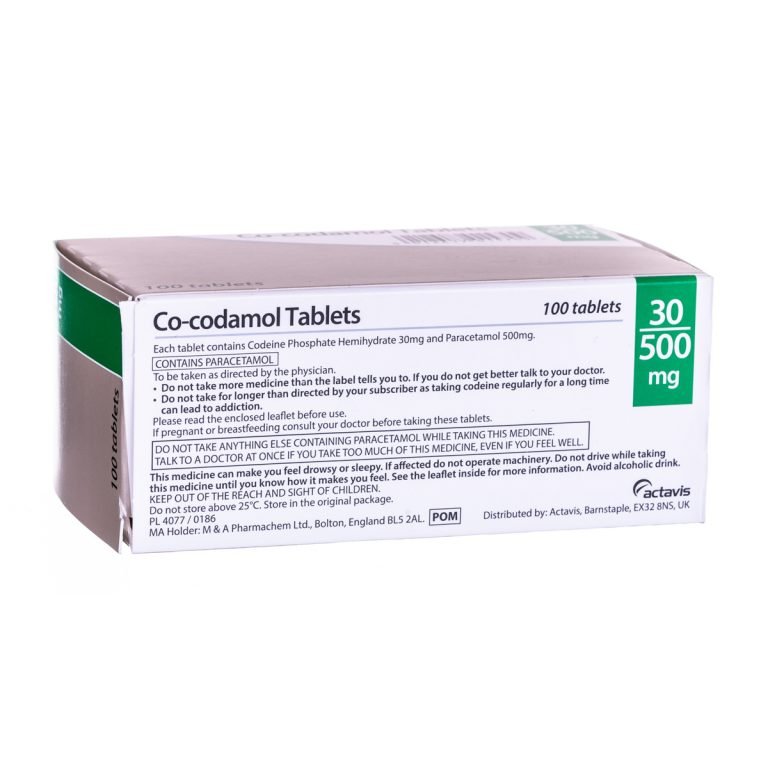 Buy Co-codamol 30/500mg UK | Genuine Codeine + Paracetamol Tablets with Next-Day Delivery